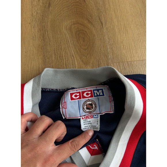 Vintage CCM New York Rangers Lady Liberty Hockey Jersey Mens Large Navy Blue NHL - Picture 4 of 8